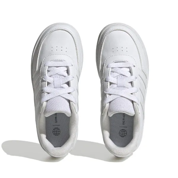 ADIDAS BREAKNET LIFESTYLE COURT LACE SNEAKERS- WHITE