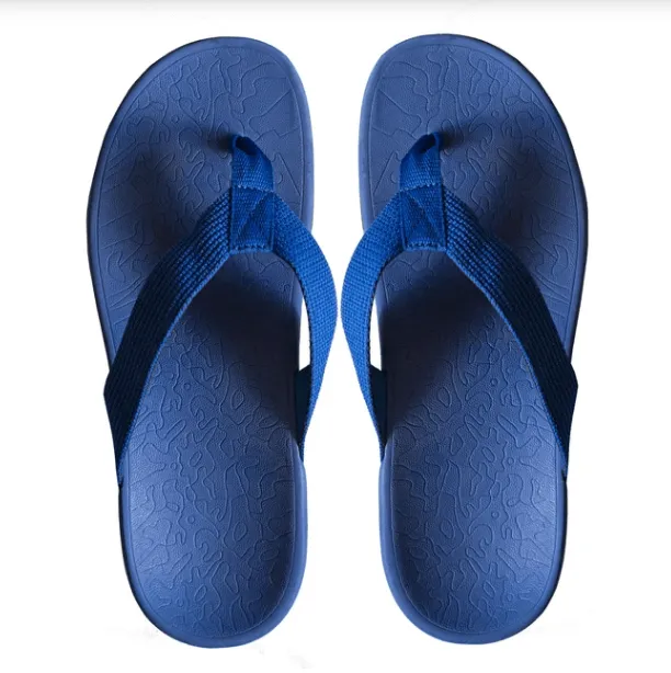 Axign Premium Orthotic Flip Flops with Arch Support – Navy Blue (Mens)
