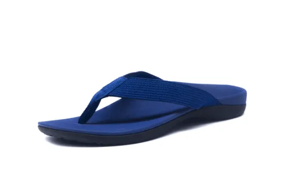 Axign Premium Orthotic Flip Flops with Arch Support – Navy Blue (Mens)