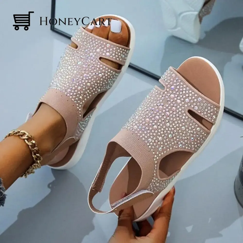 Bally Soft And Comfortable Crystal Flat Sandals