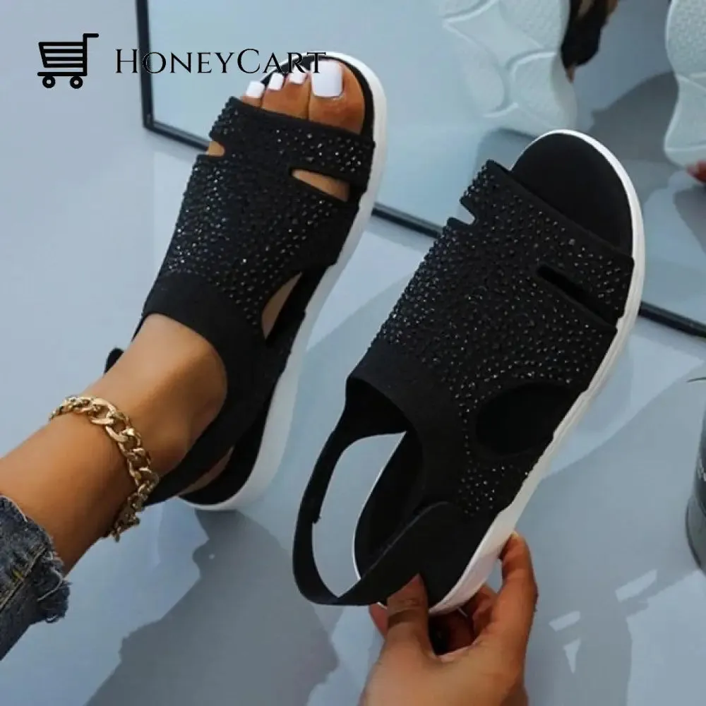 Bally Soft And Comfortable Crystal Flat Sandals
