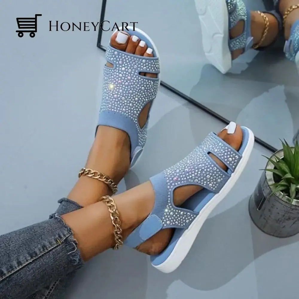 Bally Soft And Comfortable Crystal Flat Sandals