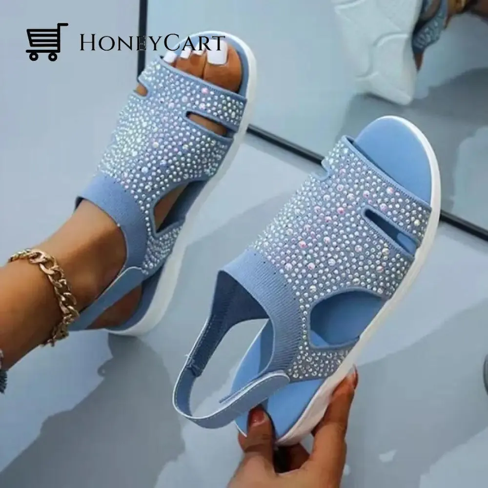 Bally Soft And Comfortable Crystal Flat Sandals