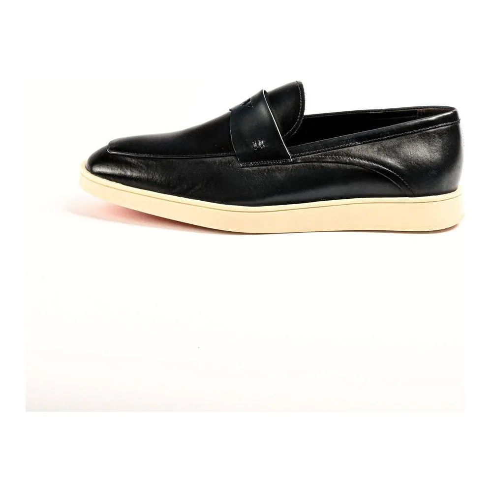Belvedere Studio Men's Walking Shoes Penny Loafer Leather Maurizio Navy