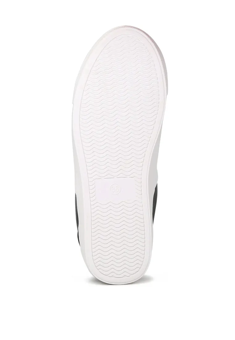 Black/White Lace-Up Sneakers