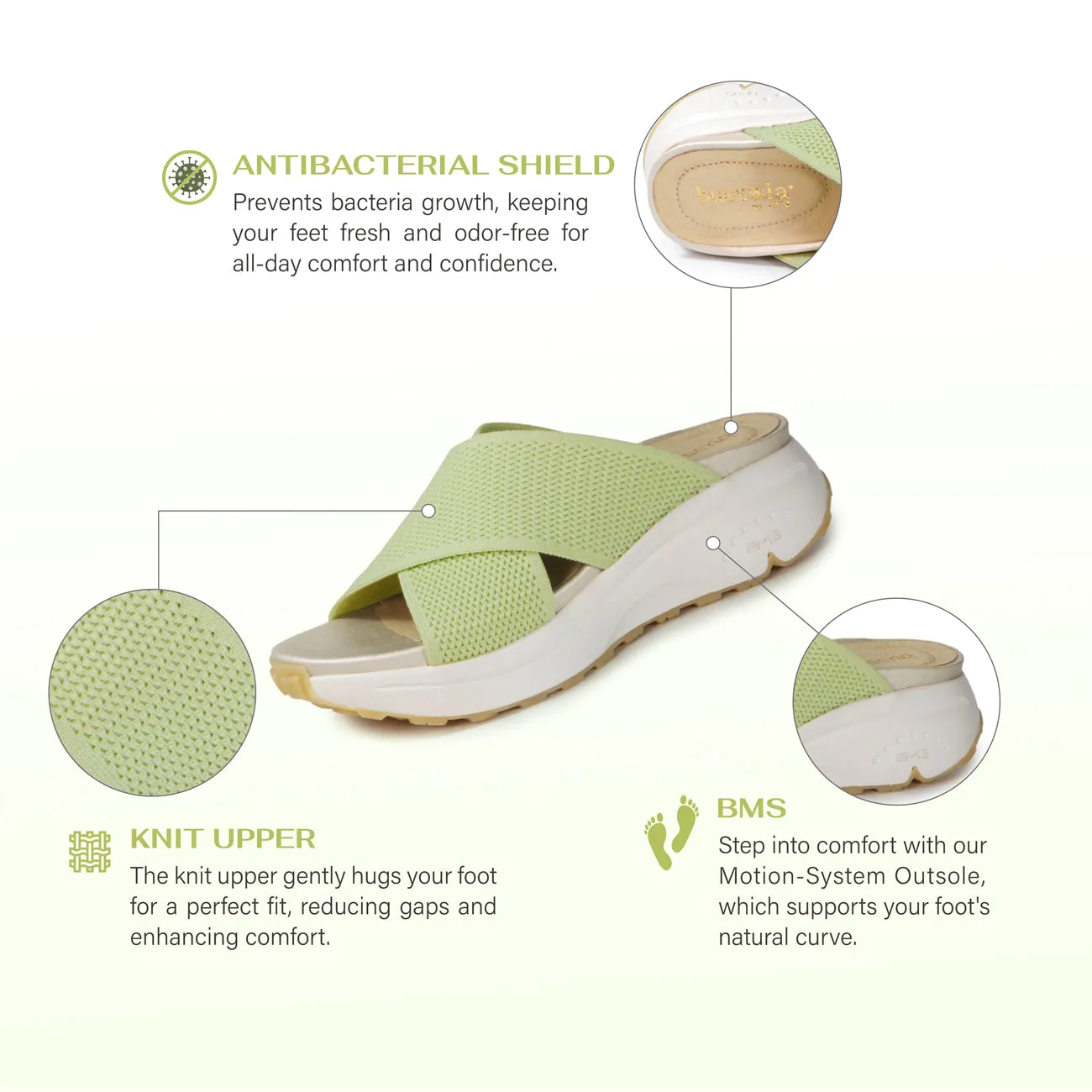 BMS 2.0 Cross Straps Slide Sandals (Matcha)
