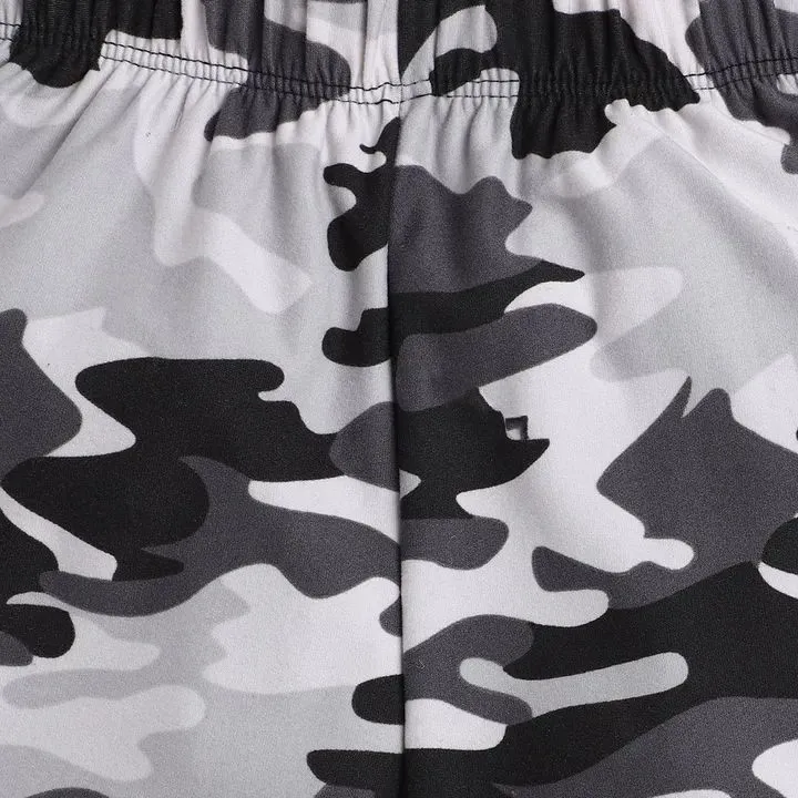 Camouflage Printed Shorts - Grey