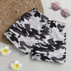 Camouflage Printed Shorts - Grey