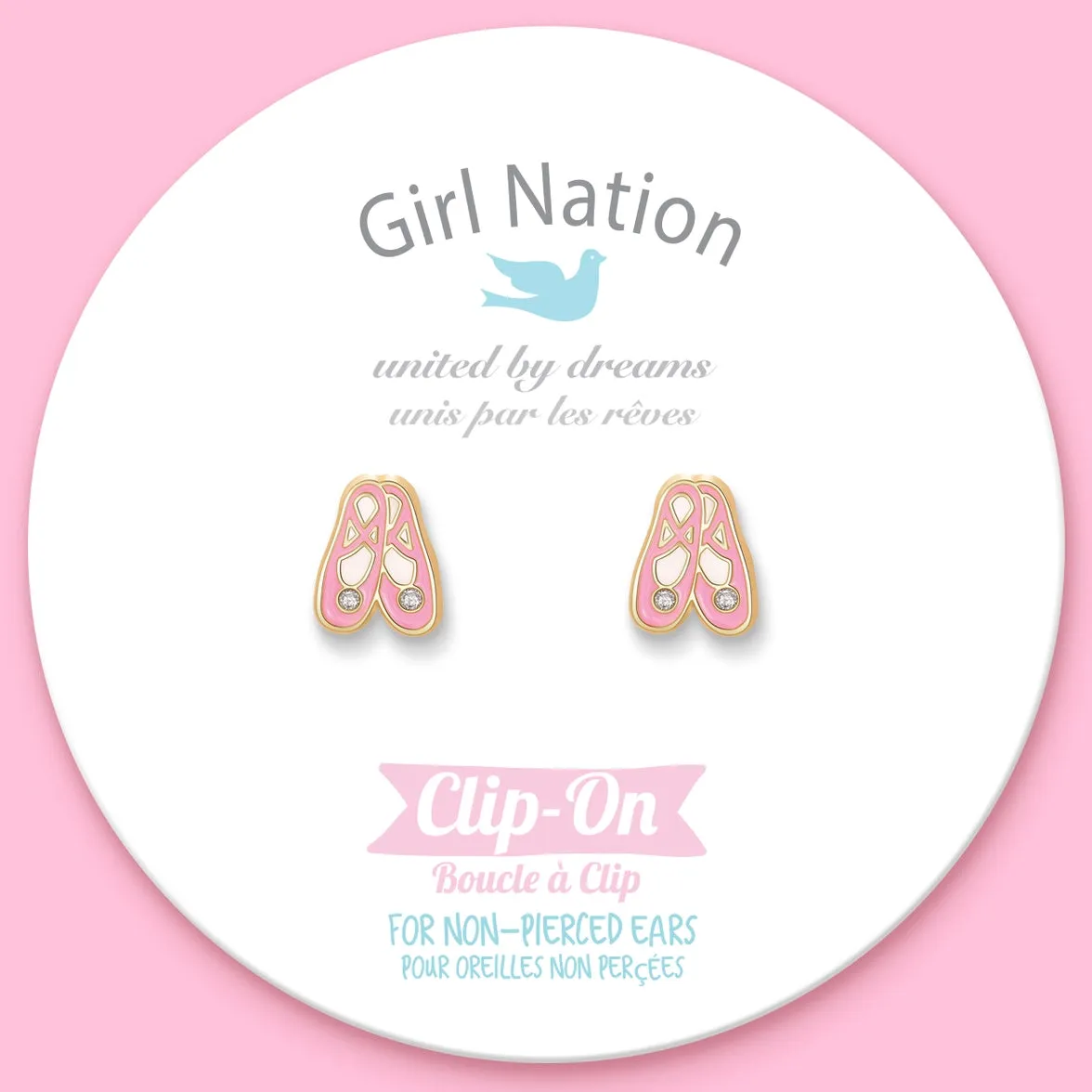 Clip On Cutie Earrings- Ballet Slippers