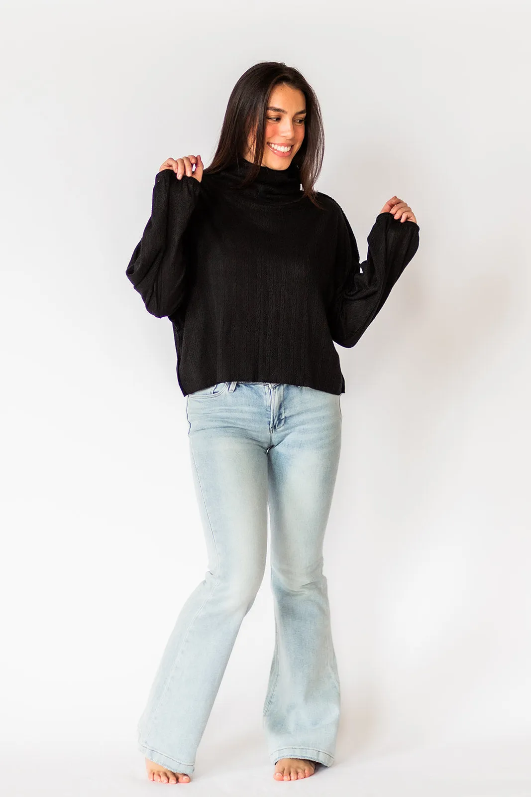 Coco Turtleneck Top Black