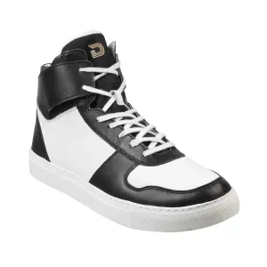 Dcyphr - Moers <br> Plus Size Regular Width Genuine Leather Mid-Ankle Length Black Casual Sneakers