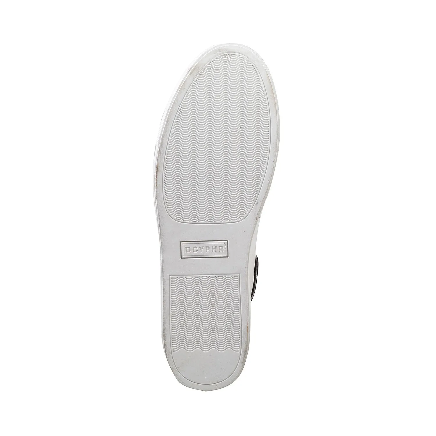Dcyphr - Moers <br> Plus Size Regular Width Genuine Leather Mid-Ankle Length Black Casual Sneakers