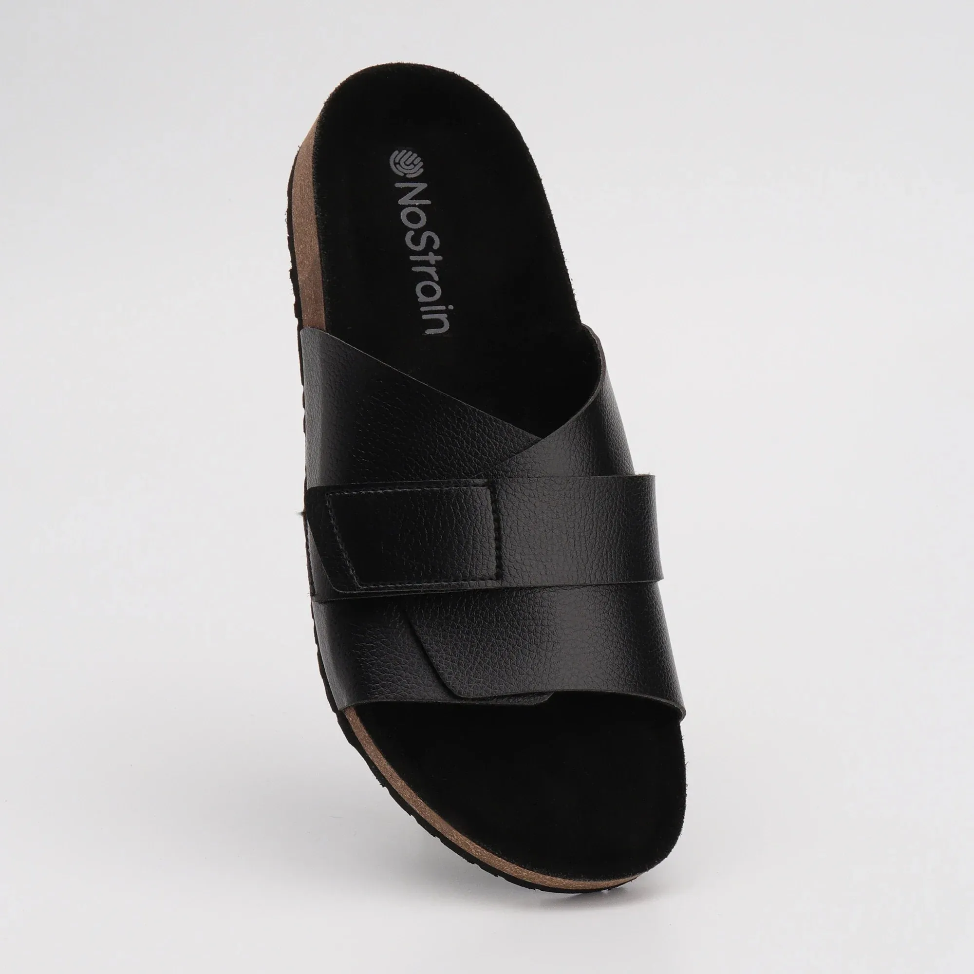 Double Layered Cork Black Leather Sandals for Men 2.0