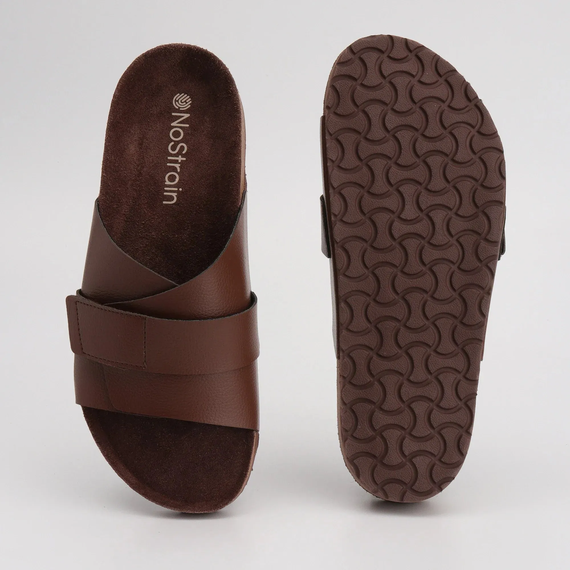 Double Layered Leather Cork Men's Sandals 2.0 - Cookie Brown