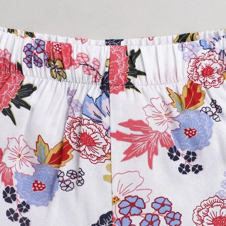 Floral Printed Short - Offwhite