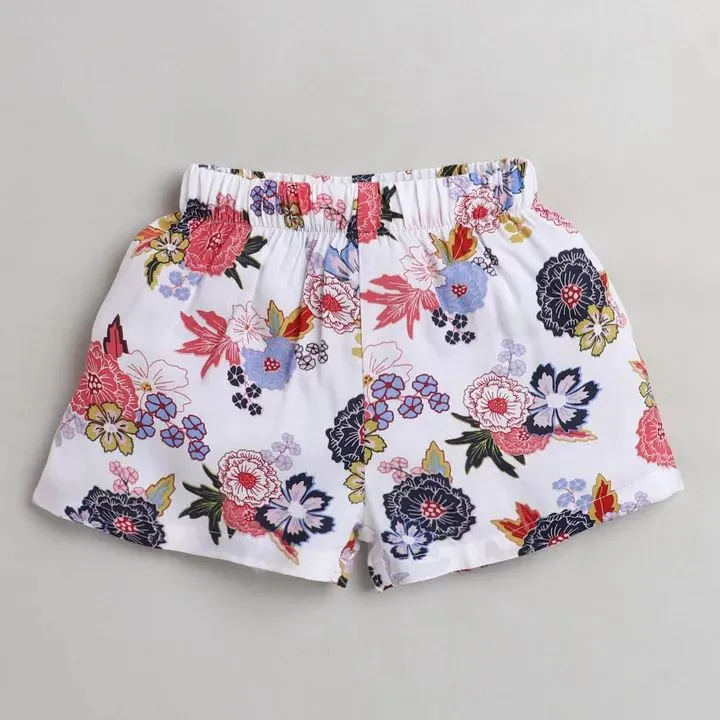 Floral Printed Short - Offwhite