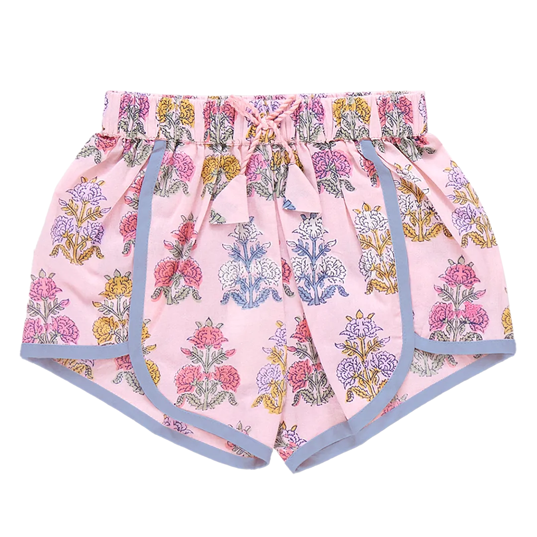 Girls Millie Short - Small Pink Flowerette