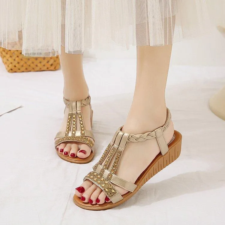 🔥Limited Time Offer 49% OFF🔥Women's New Summer Rhinestone Open Toe Orthopaedic Sandals