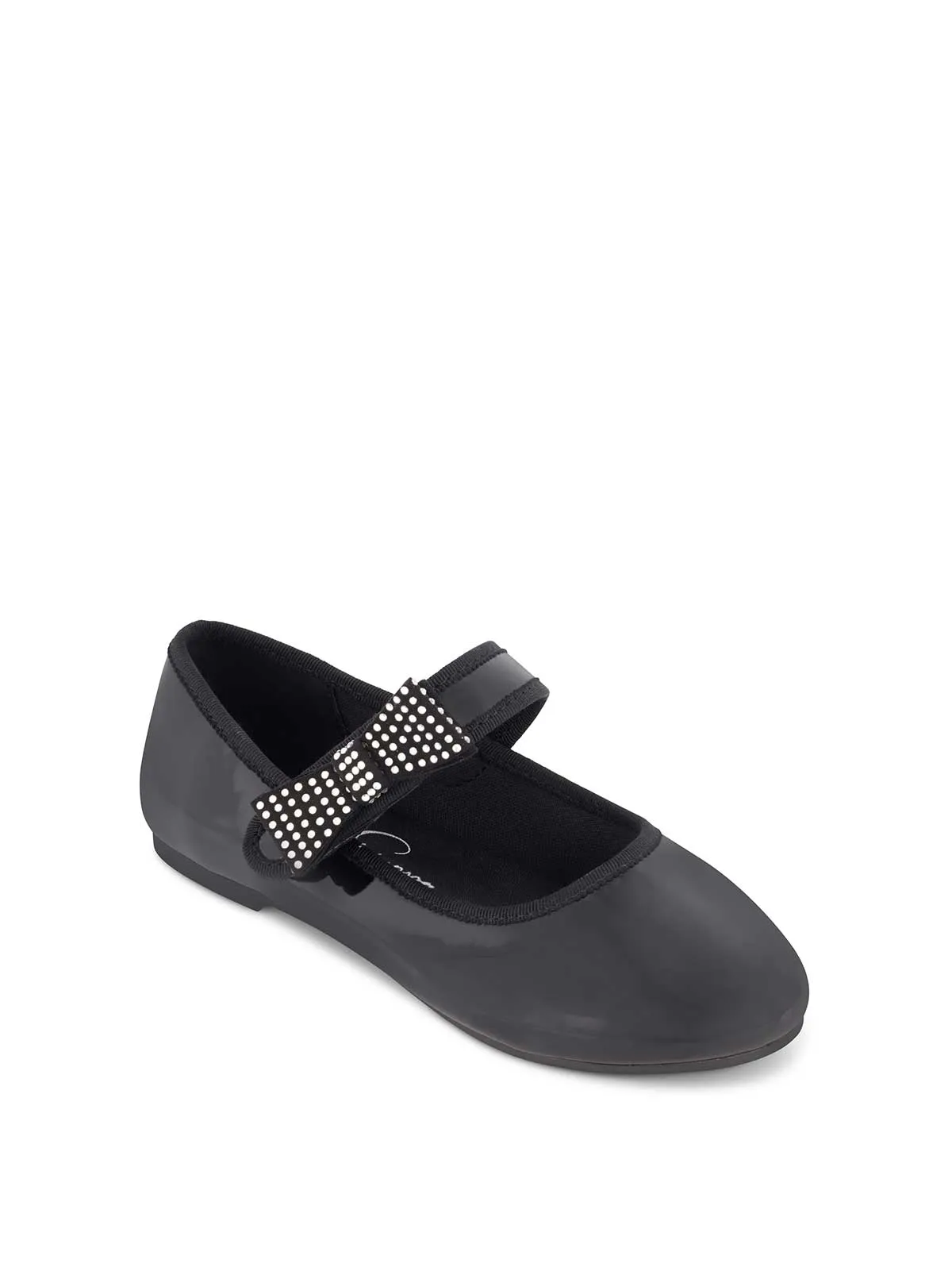 Little Girls' Amy Crystal Bow Ballet Flat in Black