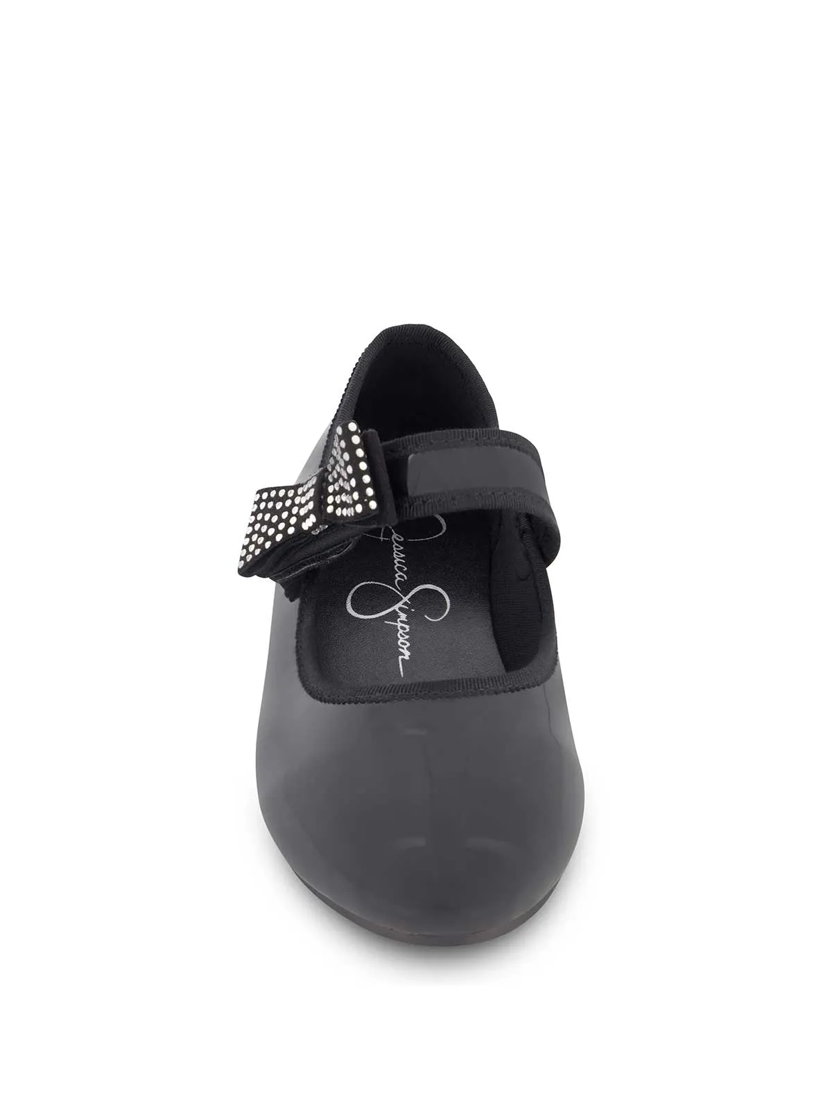 Little Girls' Amy Crystal Bow Ballet Flat in Black