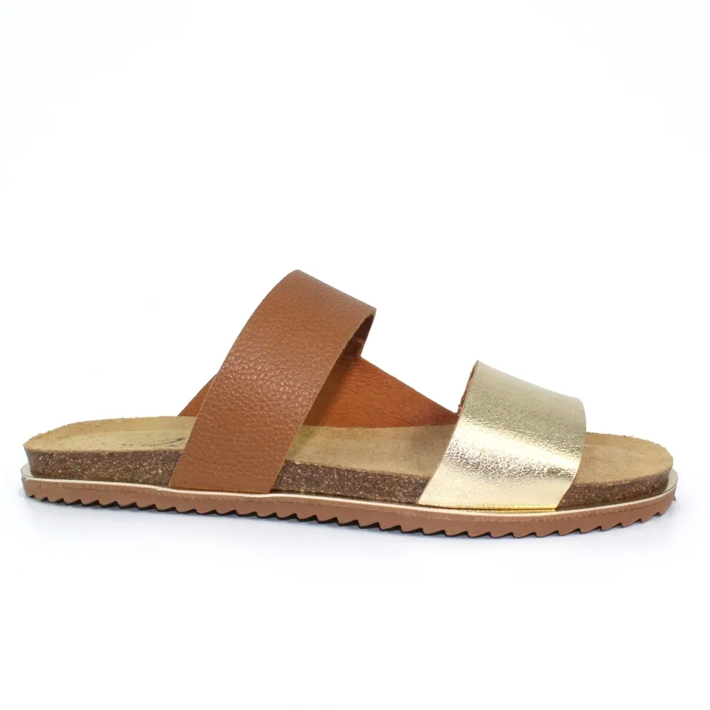 Lunar Shoes - Prague Flat Leather Slider Style Sandal (2 colours)
