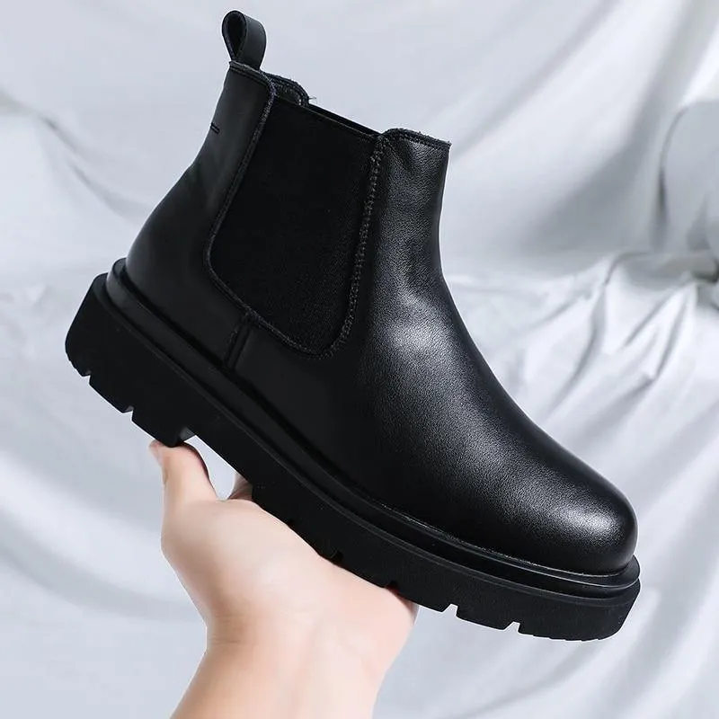 Men's Winter Faux Leather Chelsea Boots