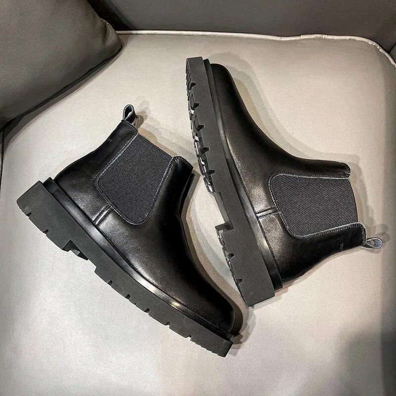 Men's Winter Faux Leather Chelsea Boots