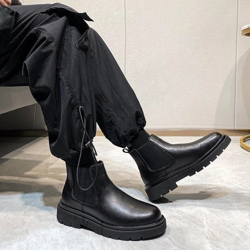 Men's Winter Faux Leather Chelsea Boots
