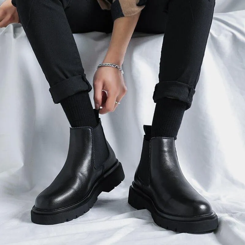 Men's Winter Faux Leather Chelsea Boots