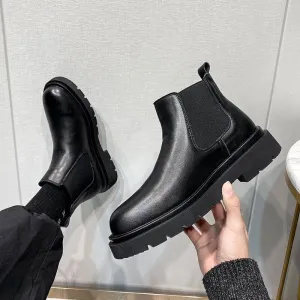 Men's Winter Faux Leather Chelsea Boots