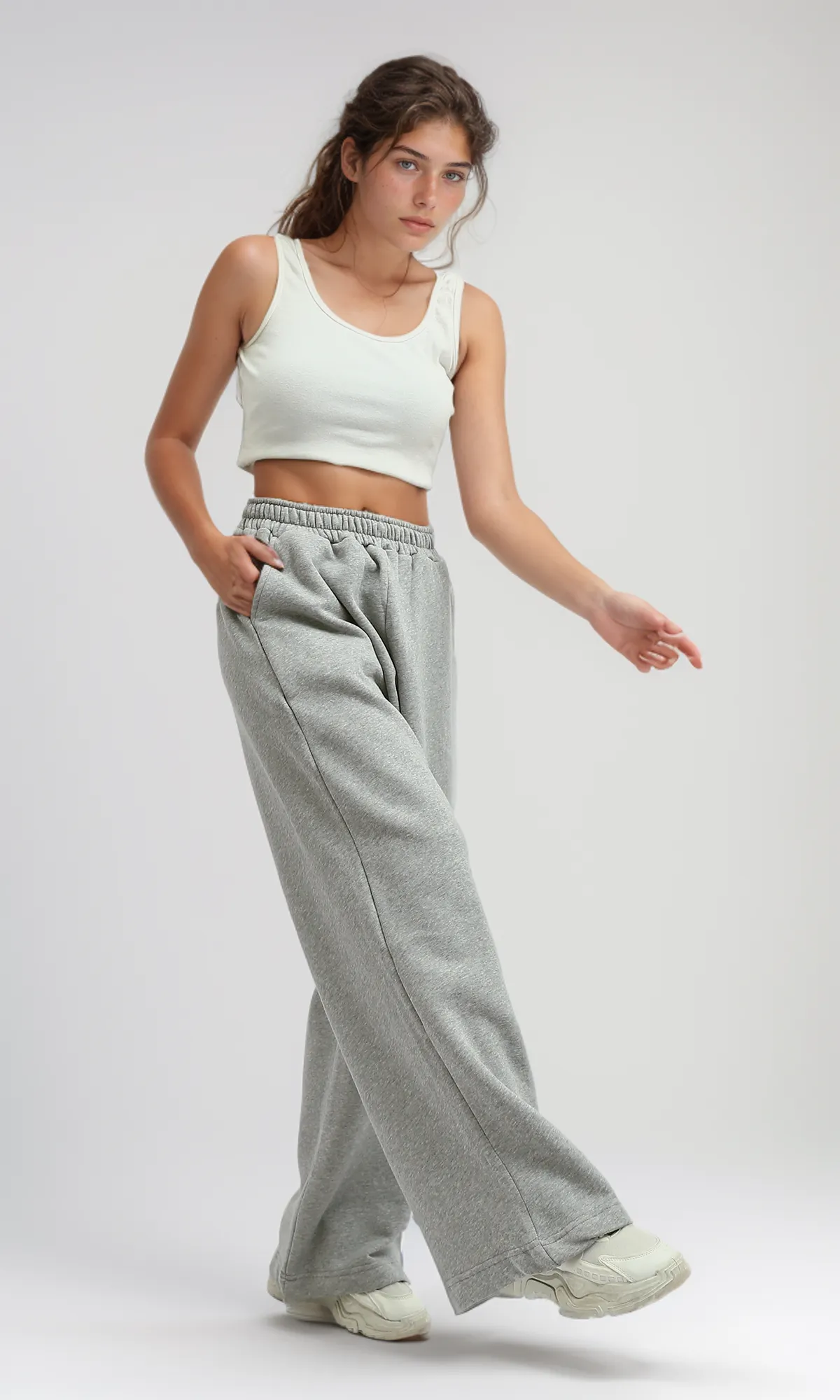 O199400 Heather Grey Cotton Jogger Pants