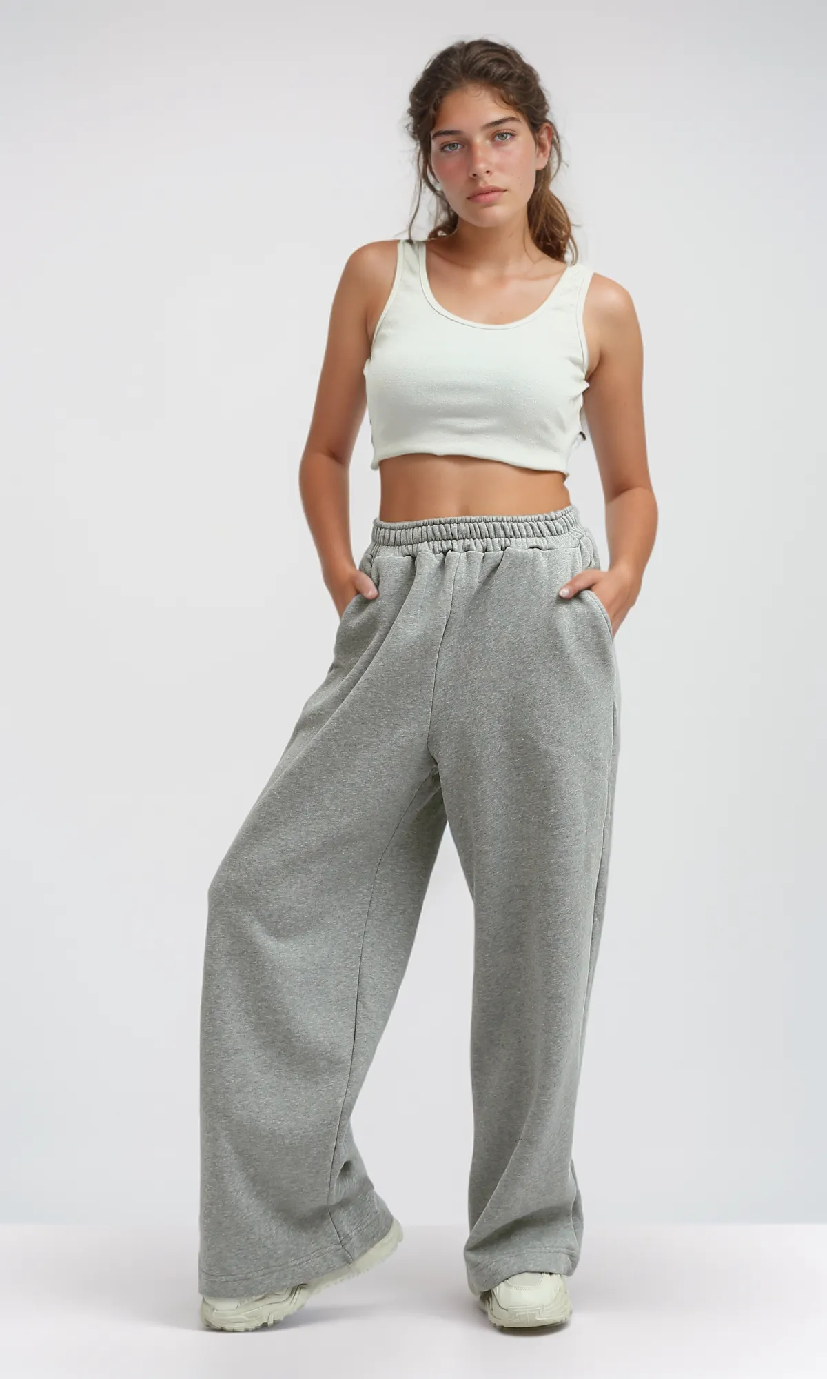O199400 Heather Grey Cotton Jogger Pants