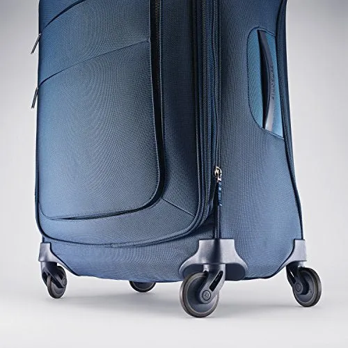 Samsonite Flexis Expandable Softside Carry On Luggage with Spinner Wheels, 20 Inch, Carbon Blue