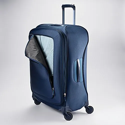 Samsonite Flexis Expandable Softside Checked Luggage With Spinner Wheels, 25 Inch, Carbon Blue