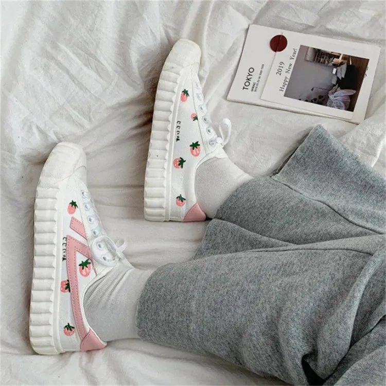 Strawberry Printed Custom Sneakers
