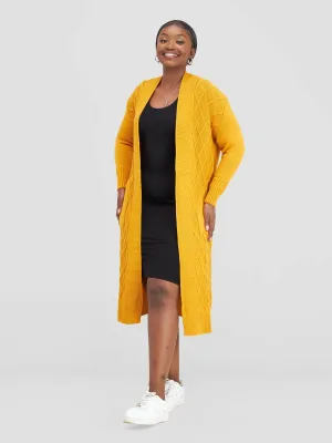 Stylish Sisters Sweater Kimono - Yellow