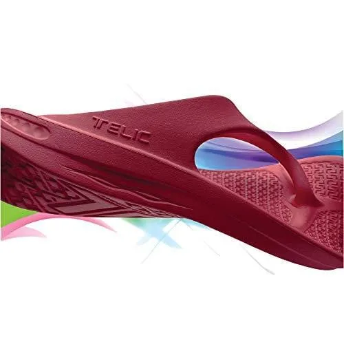 Telic Energy Flip Flop - Comfort Sandals for Men and Women, Dark Cherry, ML (Women's 10 / Men's 9)