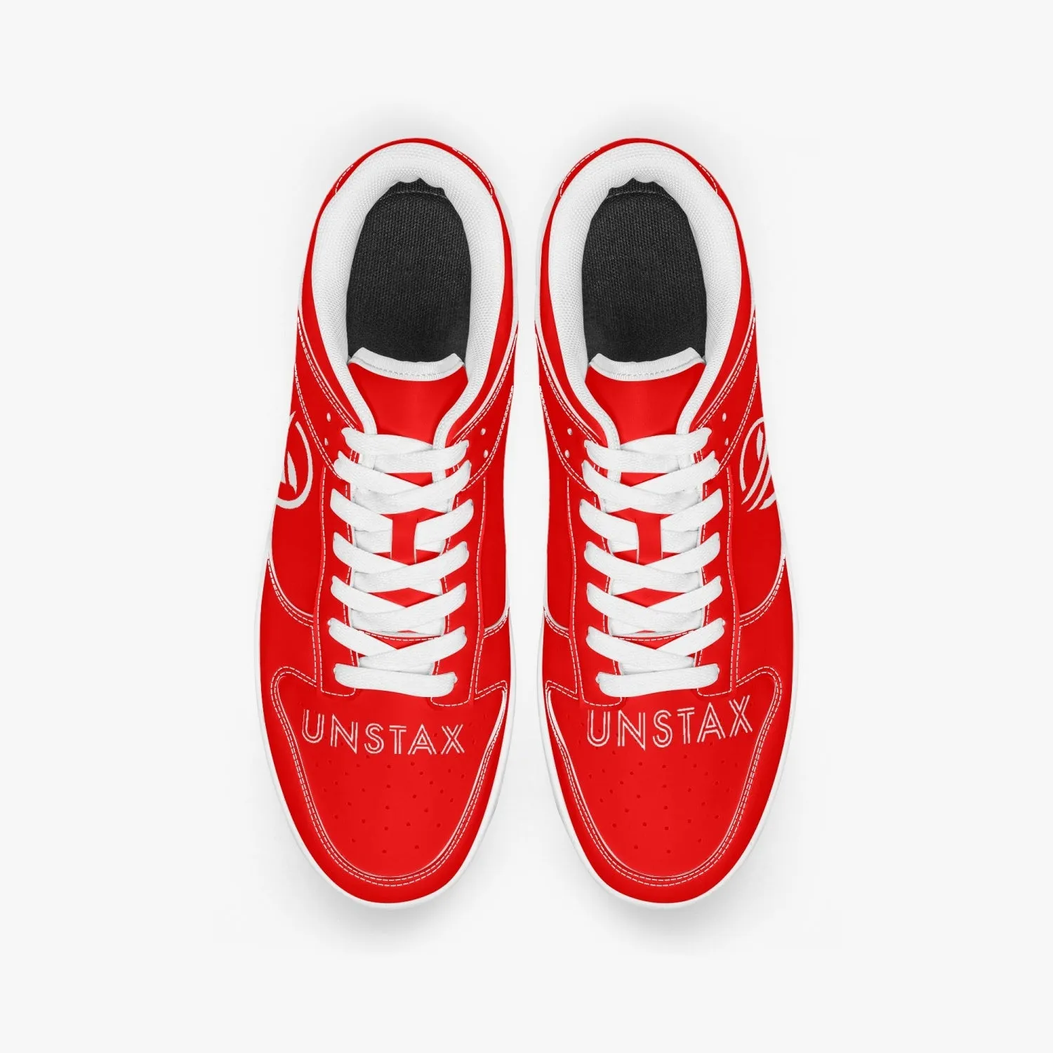 Unstax Red Dunk Stylish Low-Top Leather Sneakers