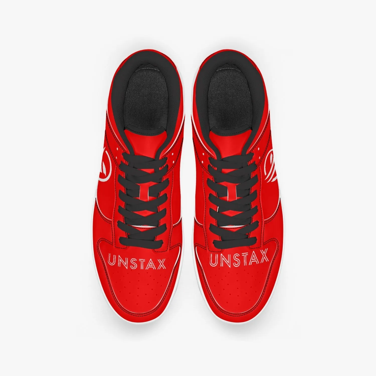 Unstax Red Dunk Stylish Low-Top Leather Sneakers