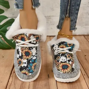 Women's Casual Lace Up Plush Lined Boots