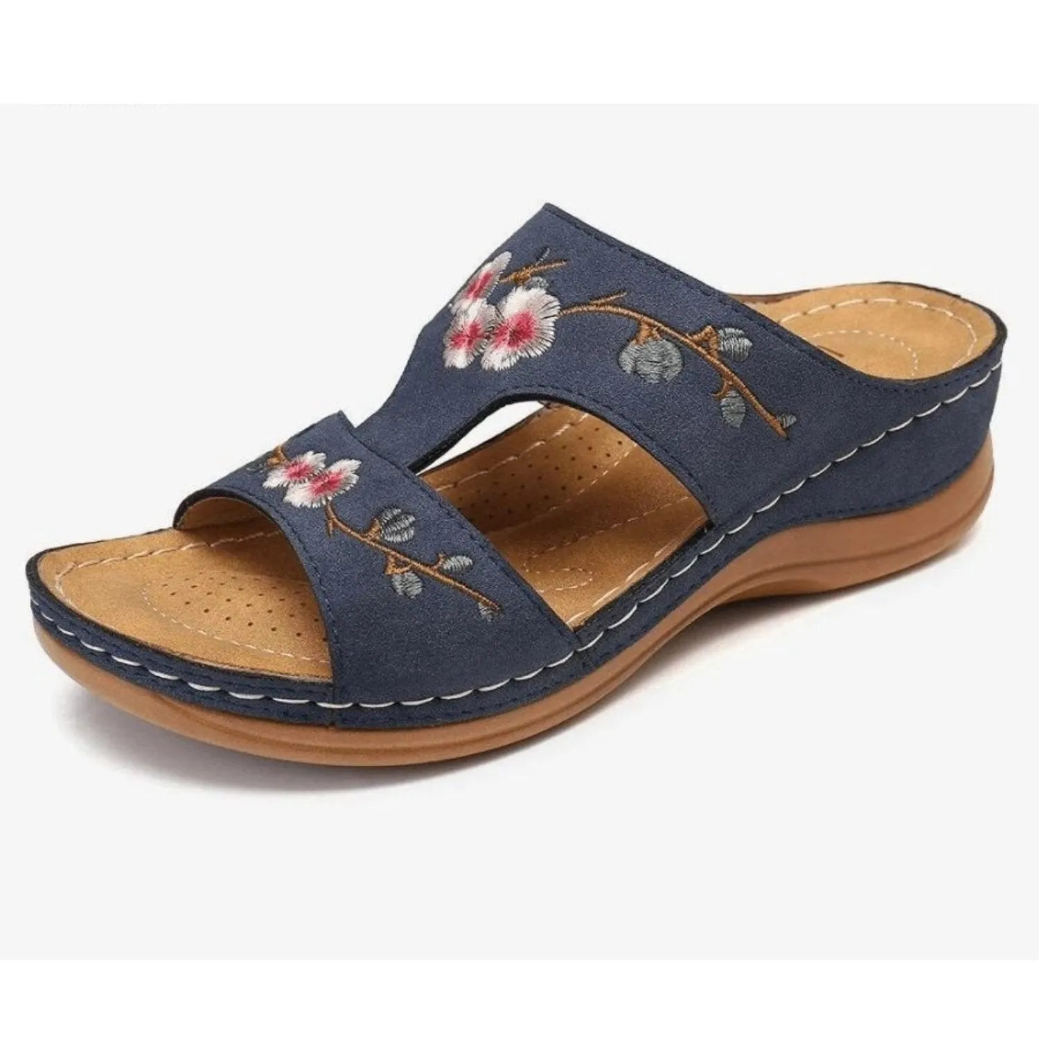 Women's Flower Embroidered Arch Support Vintage Casual Wedges Sandals