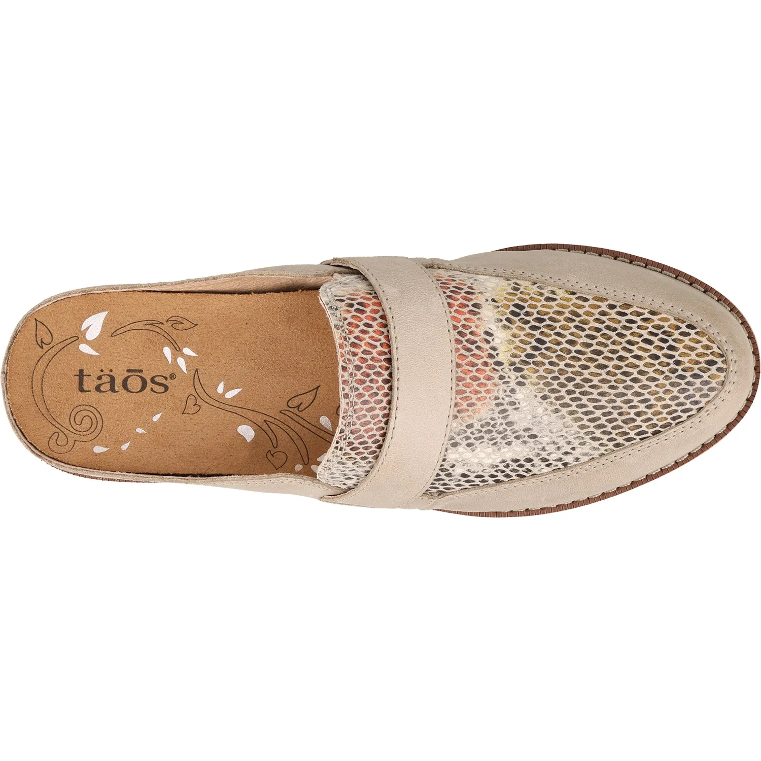 Women's Taos Royal Taupe Snake Embossed Leather